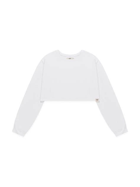 Musinsa Glowny G Classic Soft Crop Long Sleeve White