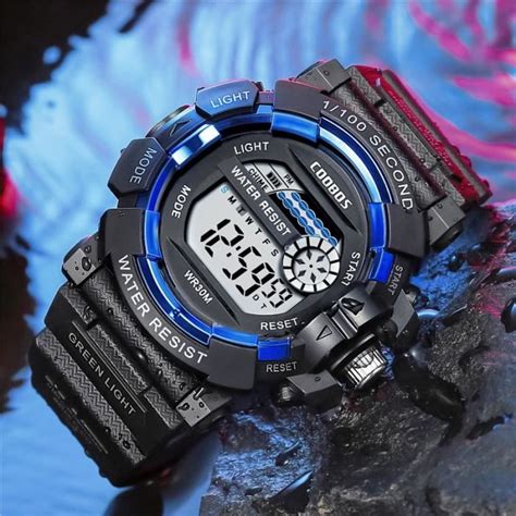 Bleu Montres De Sport Num Riques Pour Hommes Montres Bracelet