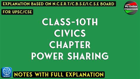 Class Th Civics Chapter Power Sharing Notes Youtube