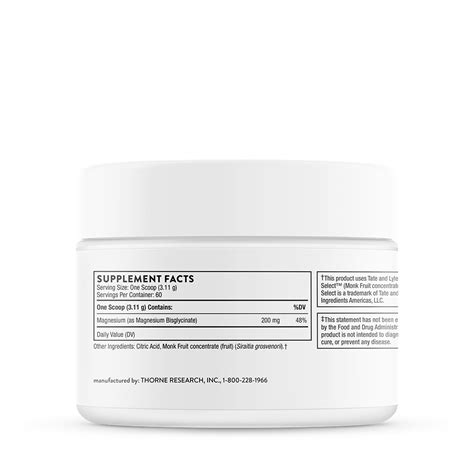 Бисглицинат магния, Magnesium Bisglycinate, Thorne Research, 187 г (6,5 ...