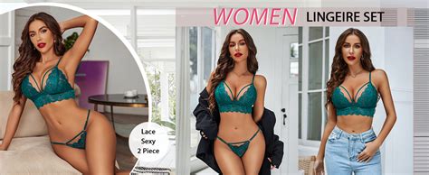 Avidlove Womens Lingerie 2 Piece Lace Babydoll Sexy V Neck Bra And Panty Sets Amazon