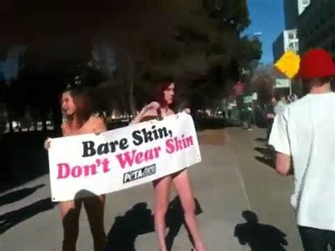 Naked PETA Protest Sacramento YouTube