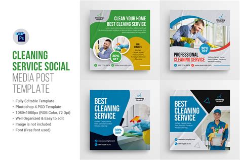 Cleaning Service Social Media Post Gráfico por DesignOriel Creative