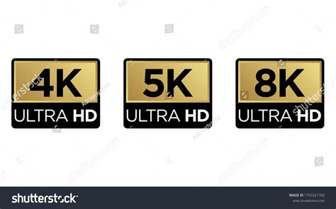 Golden K K K Ultra Hd Video Resolution Icon Royalty Free Stock