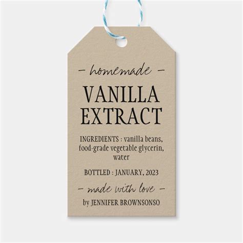 Basic Vanilla Extract Bottle Homemade Craft T Tags Artofit