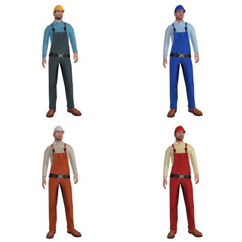 Paquete Worker C Lod1 Aparejado Modelo 3D 199 Max Fbx Free3D