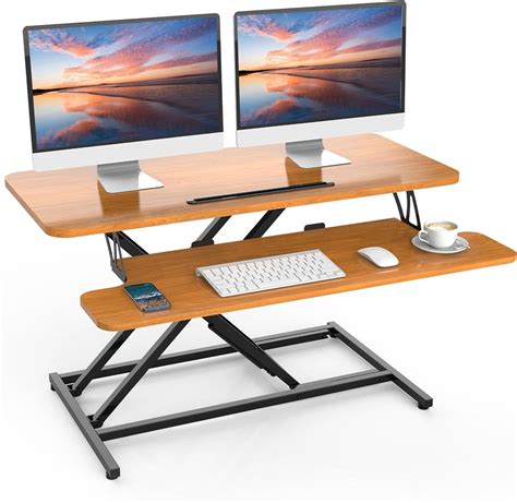 ERGOMAKER Standing Desk Converter 36 91cm Wide Height Adjustable