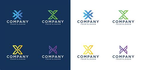 A collection colorful of letter x logo designs in abstract modern ...