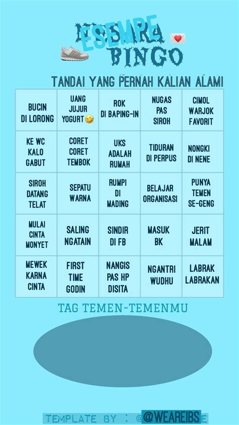 Instagram Story Templates Indonesia Bingo Teks Lucu Template Instagram