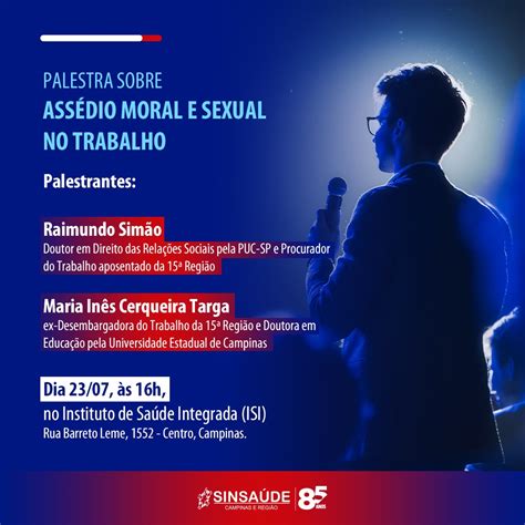 Sinsa De Promove Palestra Sobre Preven O Aos Ass Dios Moral E Sexual No Ambiente De Trabalho