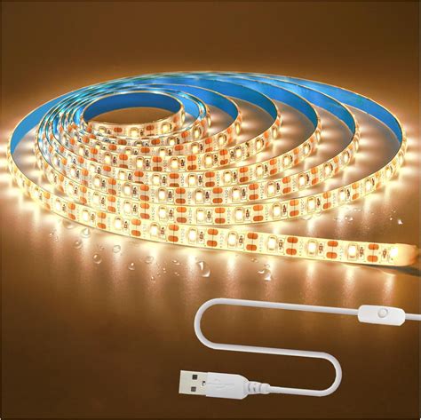 Tesfish V Usb Led Strip Lights Warm White K M Led Light Strip