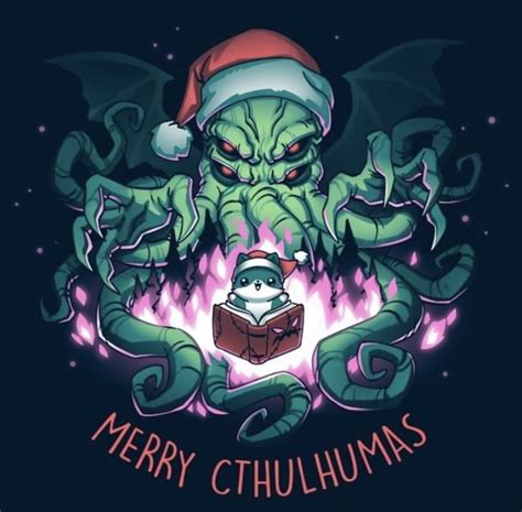 Merry Cthulumas Creepy Christmas Ocean Creatures Art Cute Fantasy