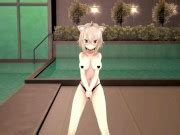 Okayu Nekomata Dancing Hentai Hololive Cat Girl Underwear Nekomimi Mmd D Beige Hair Xxx