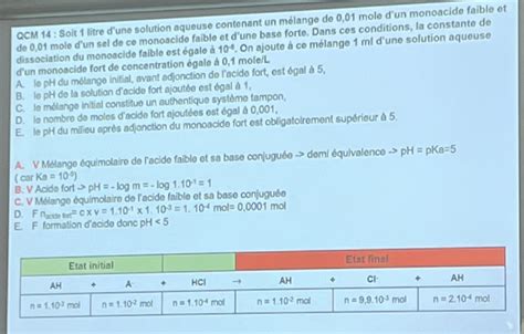 QCM 13 Et 14 PH TD1 Biophysique UE3 Biophysique Tutorat