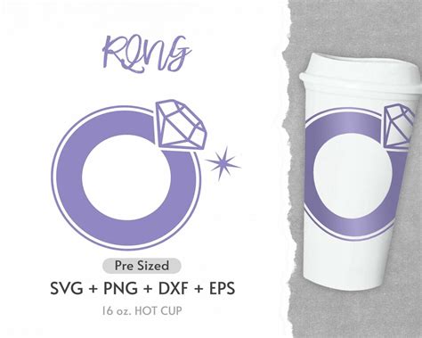 Oz Ring Hot Cup Svg Venti Full Wrap Svg Ring Svg Hearts Svg Wedding Svg Bride Fuel Svg