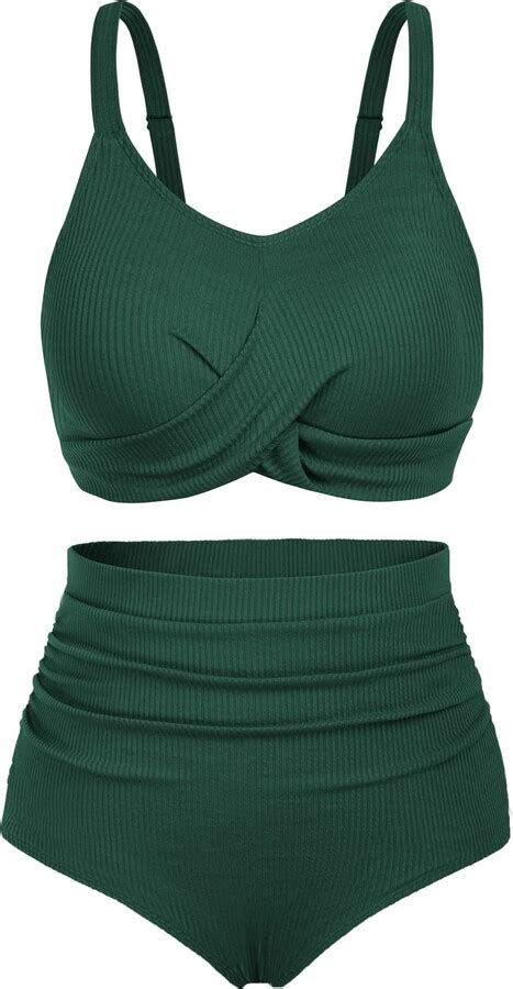 Hanna Nikole Women S High Waisted Bikini Set Wrapped Front Bikini Swimsuit Plus Size Bathing