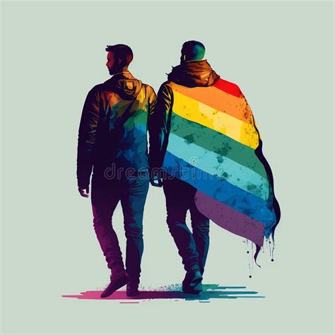Illustration Of An Unrecognizable Gay Couple Pride Concept Stock Illustration Illustration Of