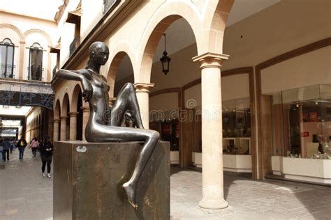 Naked Woman Seated Statue Corner View Leon Guanajuato Editorial