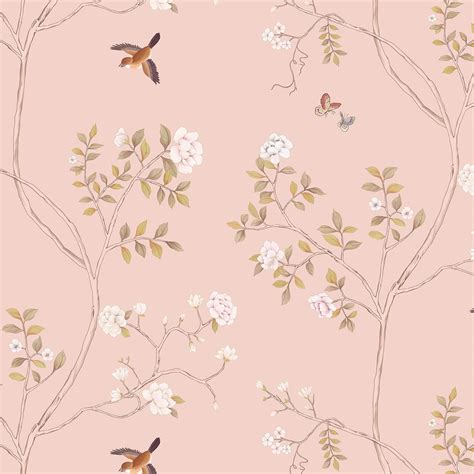 Charming Pink Retro Flower Wallpaper for Timeless Elegance