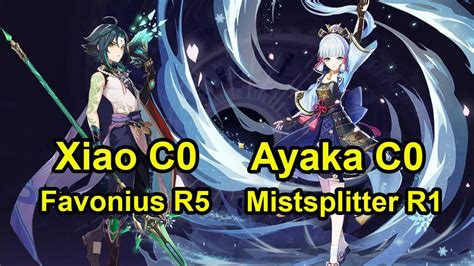 Xiao C0 Favonius Faruzan Ayaka C0 Mistsplitter Diona Spiral Abyss