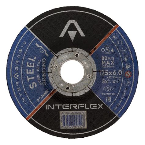 Обдирочный круг AO24NBF 125x6x22 мм, Т27, металл Interflex 4178126070 ...