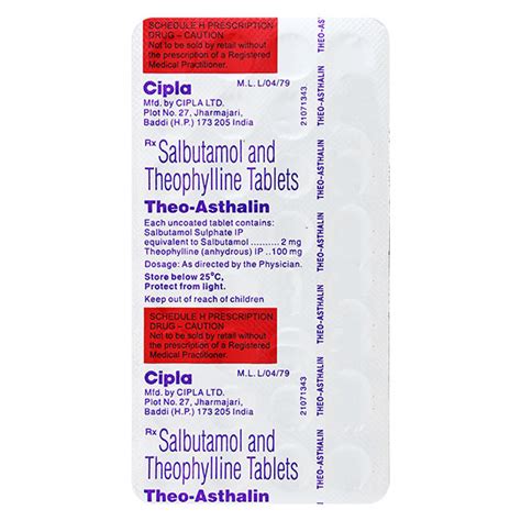 Theo Asthalin Tablet Price Uses For Adults