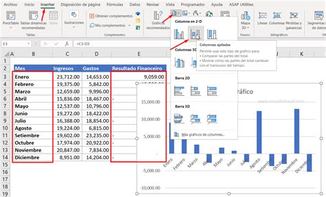 Gr Fico De Ingresos Vs Gastos En Excel Ninja Del Excel