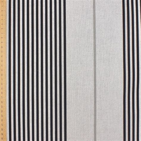 Striped Coated Outdoor Fabric Grey