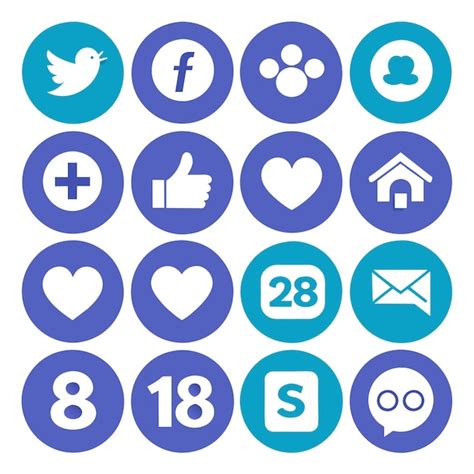 Conjunto De Iconos De Iconos Vectoriales De Aplicaciones Sociales