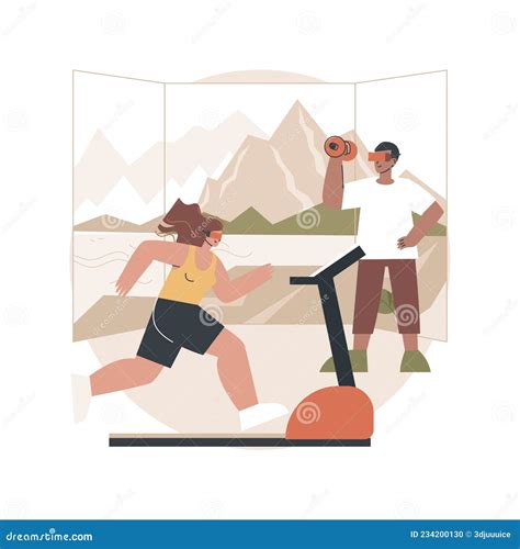 Vr Fitness Gym Abstract Concept Vector Illustration Stock Vector