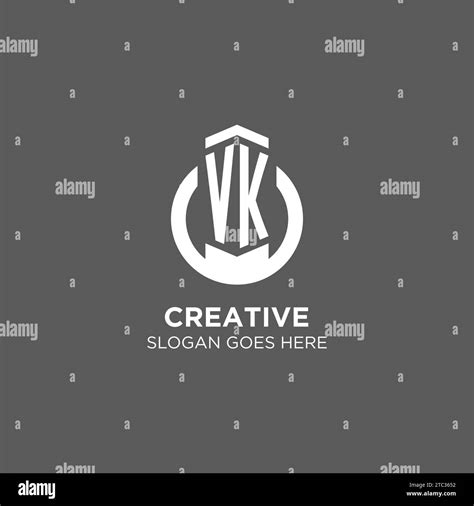 Initial Vk Circle Round Line Logo Abstract Company Logo Design Ideas