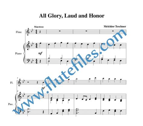 All Glory Laud And Honor Flute Solo Flute Files Publishing