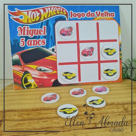 Jogo Da Velha Lembrancinha De Anivers Rio Hot Wheels Elo