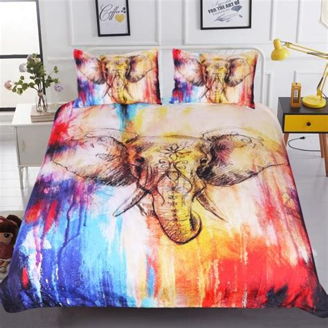 Beautiful Watercolor Elephant Duvet Cover Set Elephant Bedding Set