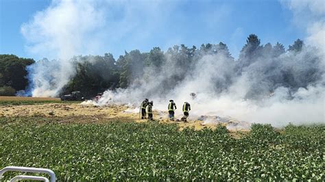 Brand Lagerhalle Mit Heu Und Strohballen In Hagenhausen Am 15 07 2023