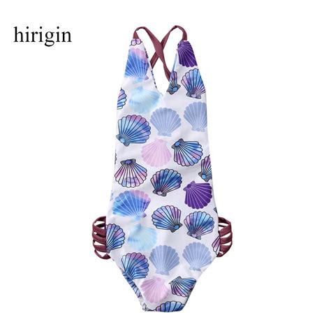 Hirigin Ein Stück Kind Baby Mädchen Kleinkind Shell Badeanzug Bademode Badeanzug Bikini Tankini