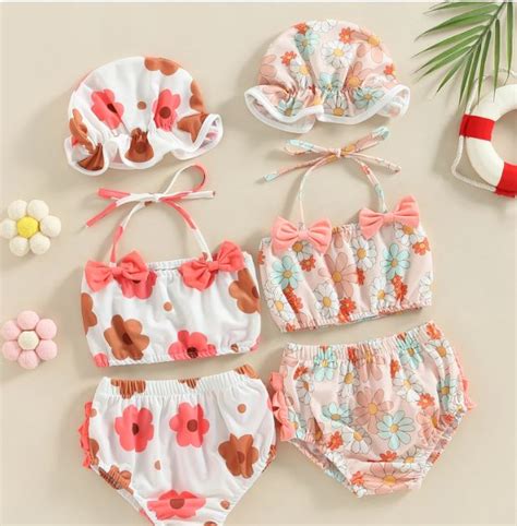 Floral Halter Neck Bikini With Matching Hat Months To Months Fabulous Finds Boutique