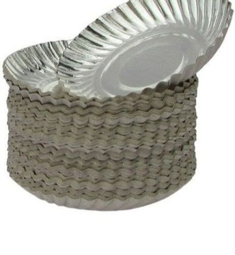 Silver Event And Parties Eco Friendly Round Plain Disposable Paper