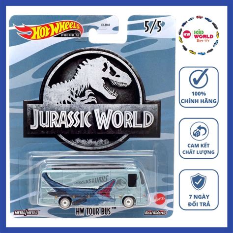 Xe mô hình Hot Wheels Premium Jurassic World Series HW Tour Bus HCN91 bánh cao su Shopee