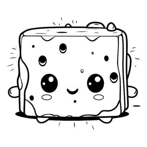 Illustration Of A Cute Slice Of Bread Cartoon Character Premium Ai