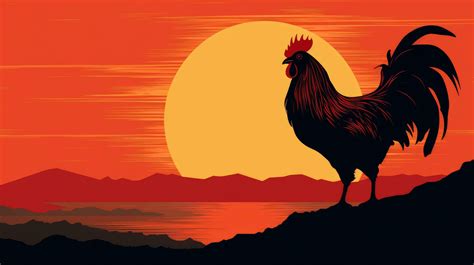 Morning Sunrise Casts Rooster Shadow 27102138 Stock Photo At Vecteezy