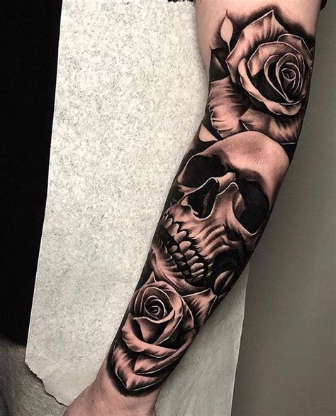 Realistic Inspiration Inkstinct Skull Sleeve Tattoos Skull Sleeve