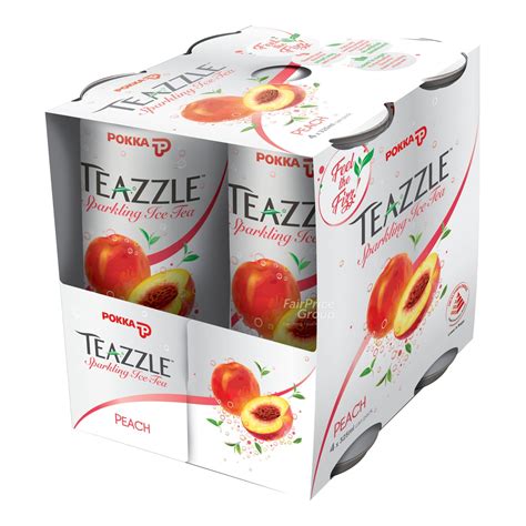 Pokka Tezzale Sparkling Ice Tea Can Drink Peach NTUC FairPrice