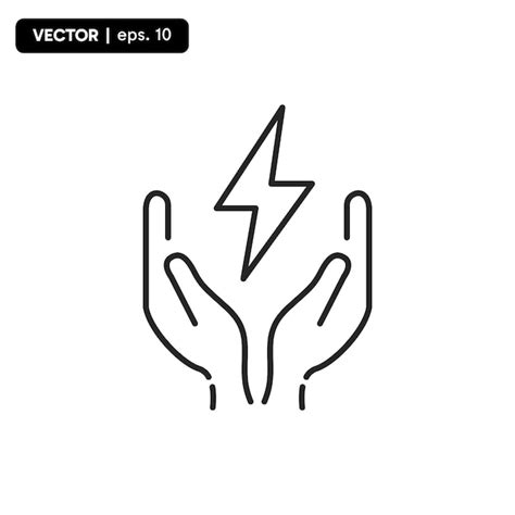 Premium Vector Electricity Save Icon Two Hands Save Electricity