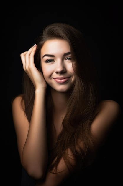 Premium Ai Image Portrait Of A Beautiful Young Woman With Her Hands