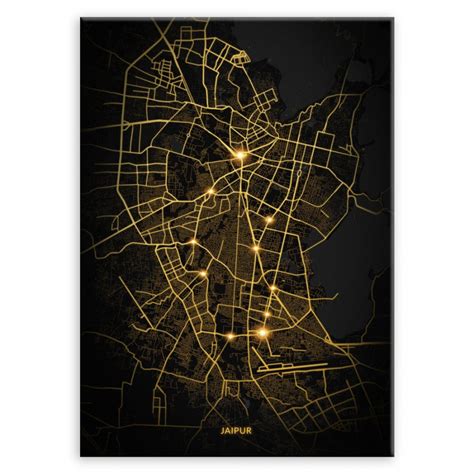 Plakat Metalowy Mapa City Lights D Ajpur L Murrano