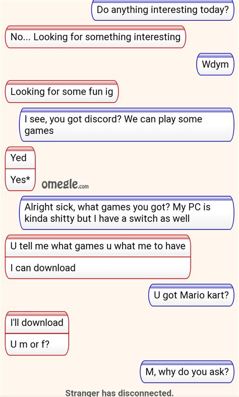 Stranger has disconnected : r/omegle