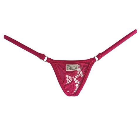 Sheer Sunset Fushia Lace Micro Bikini Bottom Sheer See Through Bikini Bottoms Micro Bikini