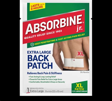 Back Pain Patches - Menthol Pain Relief - Absorbine Jr.