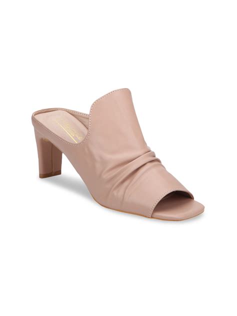 Buy Truffle Collection Women Nude Coloured Solid Mules Heels For Women 8796185 Myntra